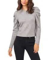 1.state Women's Draped Shoulder Long Sleeve Crew Neck Top