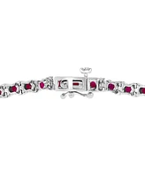 Effy Sapphire (3-7/8 ct. t.w) & Diamond (1/4 t.w.) Tennis Bracelet Sterling Silver (Also available Emerald and Ruby)