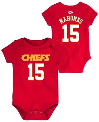 Infant Patrick Mahomes Red Kansas City Chiefs Mainliner Name and Number Bodysuit