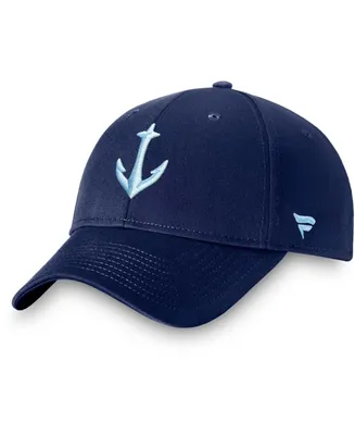 Men's Deep Sea Navy Blue Seattle Kraken Core Secondary Logo Adjustable Hat