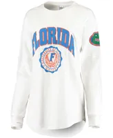 Women's White Florida Gators Gator Head Edith Long Sleeve T-shirt