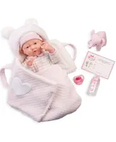 Jc Toys La Newborn Nursery 15.5" Baby Doll Fabric Basket Set, 9 Pieces