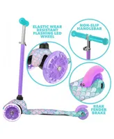 Rugged Racers Mini Deluxe Mermaid Design 3 Wheel Scooter with Led Lights