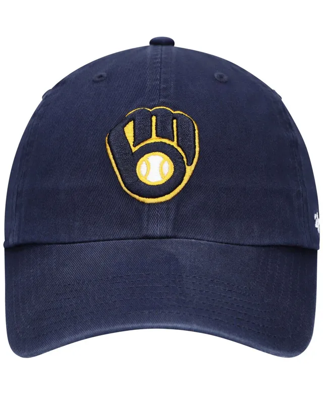 Youth '47 Navy Milwaukee Brewers Team Logo Clean Up Adjustable Hat