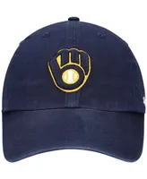 Youth Navy Milwaukee Brewers Team Logo Clean Up Adjustable Hat