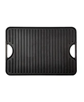 Victoria Large Rectangular Reversible Cast Iron Griddle, Solid, 20" x 14", Seasoned