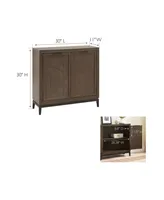 Emmett Mixed Metal and Wood Foyer Cabinet