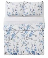 Cannon Kasumi Floral 3 Piece Comforter Set, King - White