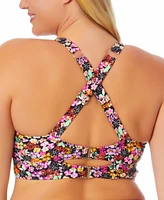 Salt + Cove Trendy Plus Size Ditsy-Print Underwire Bikini Top, Created for Macy's