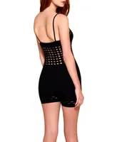 Women's Chandler Seamless Romper with Fishnet Details