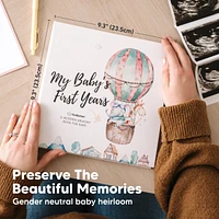 KeaBabies Craft Baby Memory Book, First 5 Years Books, 90 Pages Keepsake Milestone Journal for Girls, Boys