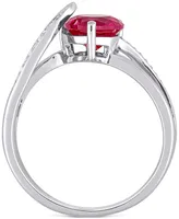 Lab-Grown Ruby (1-5/8 ct. t.w.) & Diamond (1/20 Heart Ring Sterling Silver