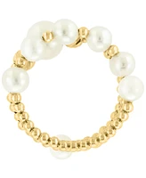 Effy Cultured Freshwater Pearl (4-1/2 - 7mm) Beaded Coil Ring in 14k Gold