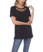 Women's Crisscross Cutout Short Sleeve Top