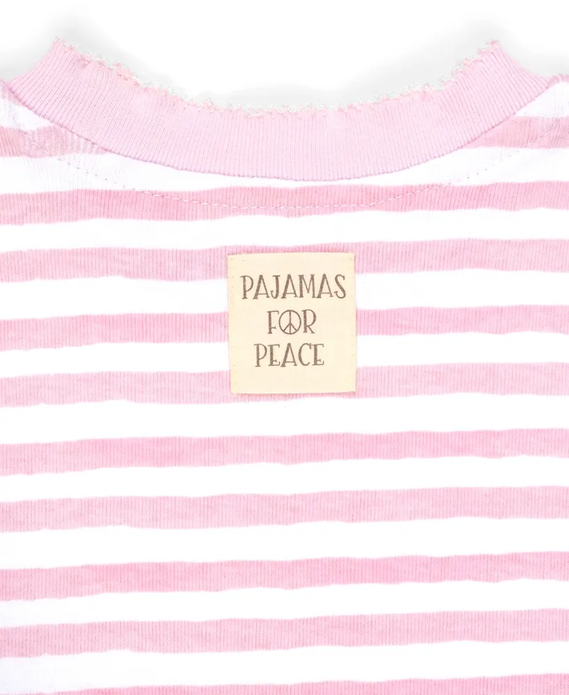 Pajamas for Peace Toddler Boys and Girls Petal Stripe 2-Piece Matching Family Pajama Set