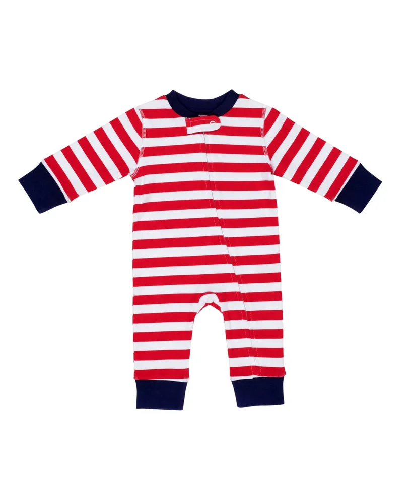 Pajamas for Peace Love Stripe Baby Boys and Girls Coveralls