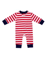 Pajamas for Peace Love Stripe Baby Boys and Girls Coveralls