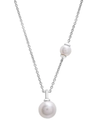 Cultured Freshwater Pearl (4-1/2 & 7mm) 18" Pendant Necklace in Sterling Silver