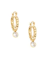 Ettika Beaded Crystal Hoop Earrings - Gold