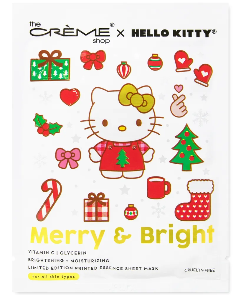 The Creme Shop x Hello Kitty Merry & Bright Printed Essence Sheet Mask, Set of 3