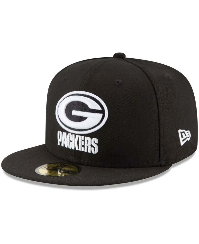 Men's New Era Black Green Bay Packers B-Dub 59FIFTY Fitted Hat