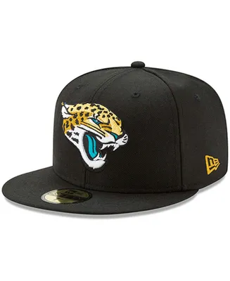 Men's Black Jacksonville Jaguars Head Logo Omaha 59FIFTY Fitted Hat