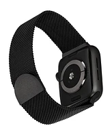 WITHit Black Stainless Steel Mesh Band designed for Apple Watch 42mm (Series 1-3 only) & 44/45/46/49mm (Ultra & Ultra 2)