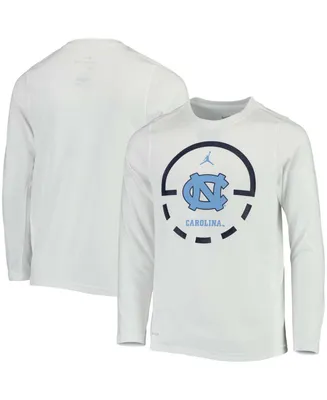 Big Boys and Girls White North Carolina Tar Heels Basketball Legend Performance Long Sleeve T-shirt