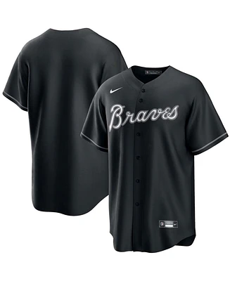 Men's Nike Black, White Atlanta Braves Official Replica Jersey