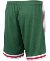 Men's Hunter Green Milwaukee Bucks Hardwood Classics Primary Logo Swingman Shorts