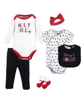 Hudson Baby Baby Girls Hudson Cotton Layette Set, Merry and Bright, 0-3 Months