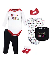 Hudson Baby Infant Girl Cotton Layette Set, Merry and Bright