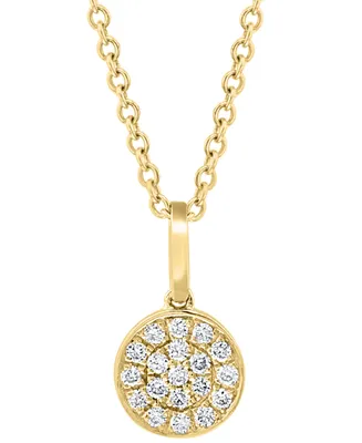 Effy Diamond Pave Cluster 18" Pendant Necklace (1/10 ct. t.w.) Sterling Silver or 14k Gold-Plated