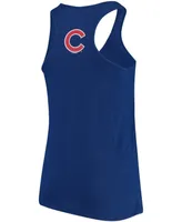 Women's Royal Chicago Cubs Swing For The Fences Racerback Tank Top