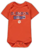 Infant Boys and Girls Orange Clemson Tigers Baby Block Otis Bodysuit