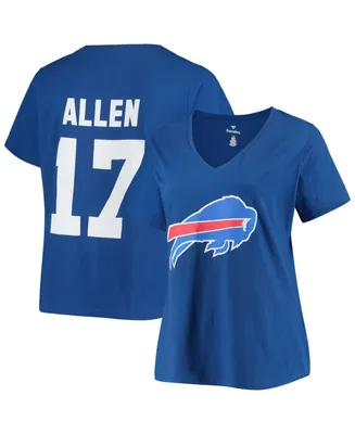 Women's Josh Allen Royal Buffalo Bills Name and Number V-Neck T-shirt