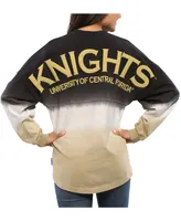 Women's Black Ucf Knights Ombre Long Sleeve Dip-Dyed