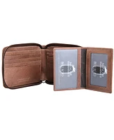 Men's Bellagio Collection Zippered Bifold Wallet with Removable Pass Case