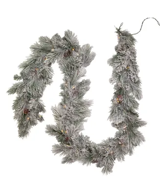 Kurt Adler 9' Pre-Lit Incandescent Flocked Garland