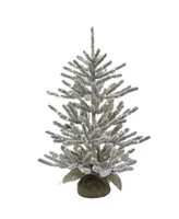 Kurt Adler 3' Pre-Lit Led Vail Flocked Pine Tree