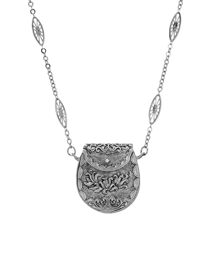 2028 Filigree Purse Pouch Necklace