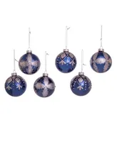 Kurt Adler 80 Mm Glass Ball Ornaments 6 Piece Set