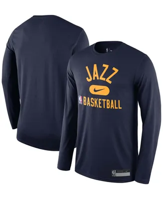 Men's Navy Utah Jazz 2021, 22 On-Court Practice Legend Performance Long Sleeve T-shirt