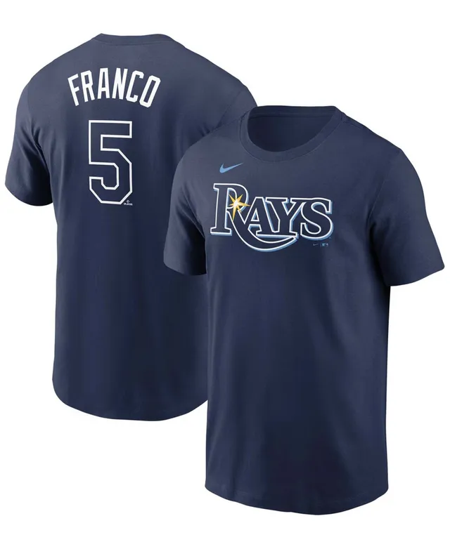 Men's Nike Wander Franco Navy Tampa Bay Rays Name & Number T-Shirt