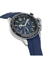 Nautica Men's Blue Silicone Strap Watch 46mm