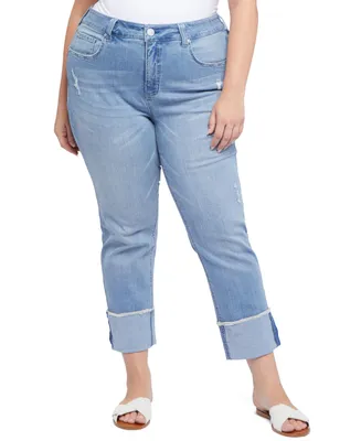 Seven7 Plus Slim Straight Cuff Jeans