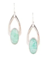 Barse Women's Minty Sterling Silver and Amazonite Drop Earrings