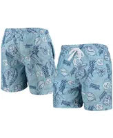 Men's Carolina Blue North Tar Heels Vintage-Like Floral Swim Trunks