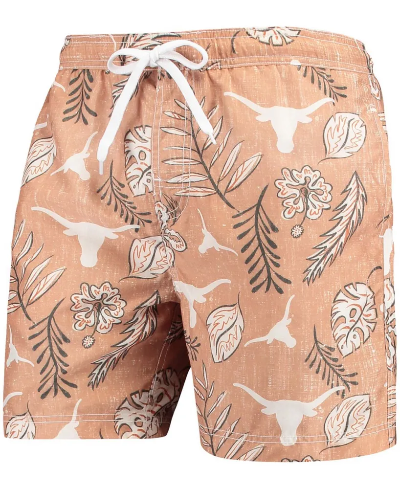 Men's Texas Orange Texas Longhorns Vintage-Like Floral Swim Trunks