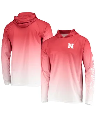 Men's Scarlet Nebraska Huskers Terminal Tackle Omni-Shade Upf 50 Long Sleeve Hooded T-shirt